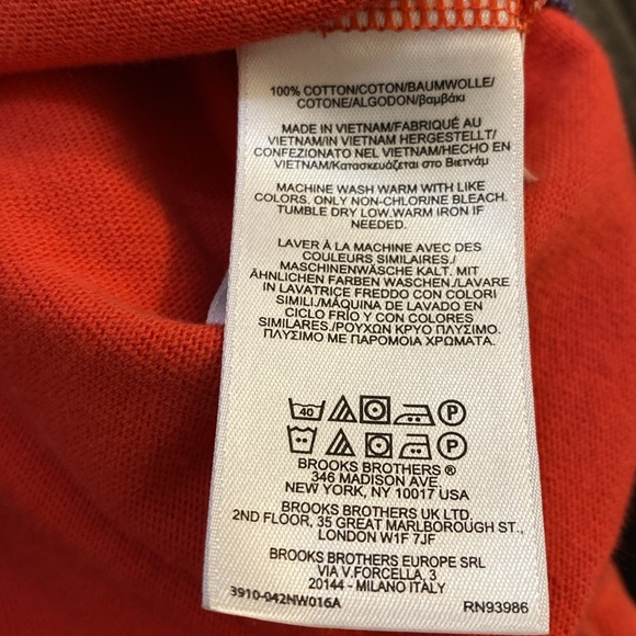 Men’s Vintage Brooks Brothers Red/Orange Quarter Zip Small EUC - Picture 3 of 3